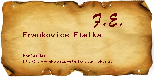 Frankovics Etelka névjegykártya